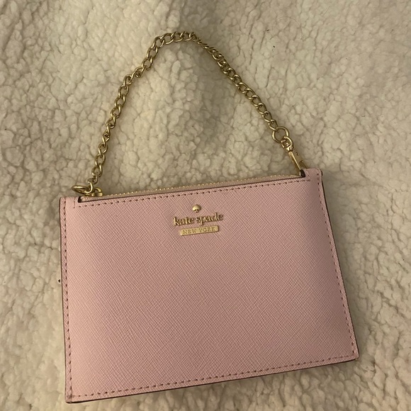 kate spade Handbags - kate spade Pink Saffiano Leather Wristlet Clutch with Gold Chain